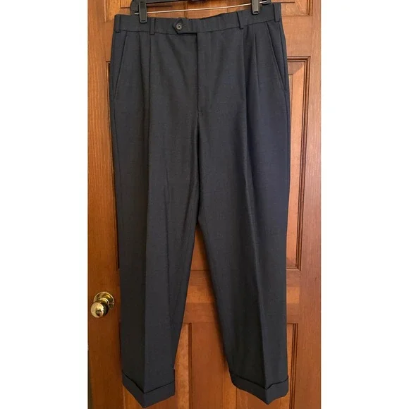 Brooks Brothers 346 Stretch Suit Mens‎ 40R Gray Wool 2-PC Set Jacket Pants 34x28
